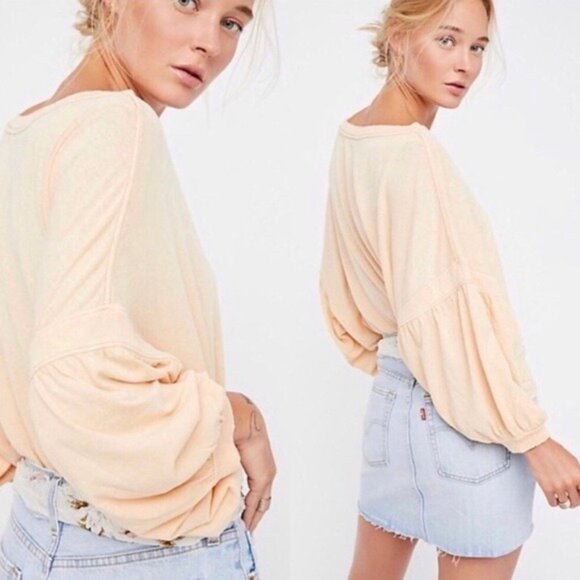 Free People Tops - Free People Sugar Rush Pastel Peach Dolman Sleeves Top M
